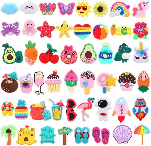 Shoe Charm Accessories for Clogs, 50 Pcs DIY Decorative Plug Charms for Girls Women Teens, Removable Shoe Jewels for Holely Shoes, Sandals, Backpacks, Christmas Gifts in Kuwait