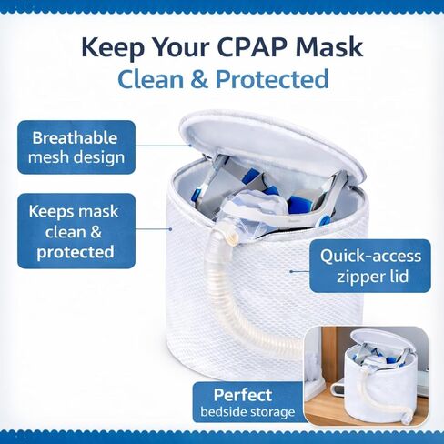 CPAP Hose Cover Fleece with Mask Holder & Cleaning Towel – Soft Insulated CPAP Tube Cover, Breathable Cylinder Mask Organizer, Reusable Cleaning Cloth (Space Grey) in Kuwait