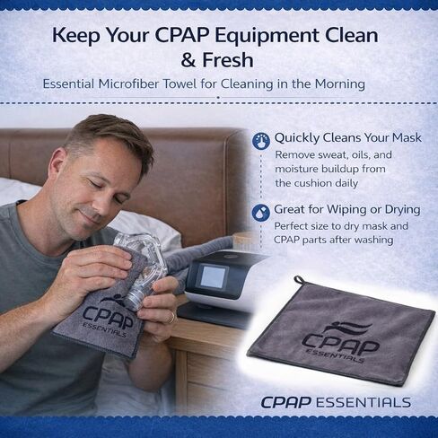 CPAP Hose Cover Fleece with Mask Holder & Cleaning Towel – Soft Insulated CPAP Tube Cover, Breathable Cylinder Mask Organizer, Reusable Cleaning Cloth (Space Grey) in Kuwait