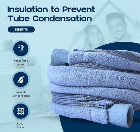 CPAP Hose Cover Fleece with Mask Holder & Cleaning Towel – Soft Insulated CPAP Tube Cover, Breathable Cylinder Mask Organizer, Reusable Cleaning Cloth (Space Grey) in Kuwait