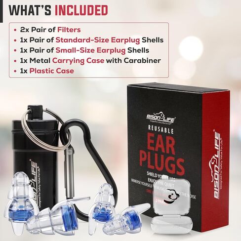 Bison Life Reusable Concert Earplugs for Noise Reduction 27 dB, High Fidelity Hearing Protection Silicone Ear-Plugs for Loud Music, Concerts, Festivals, Musicians, Sporting Events (2 Pairs) in Saudi Arabia