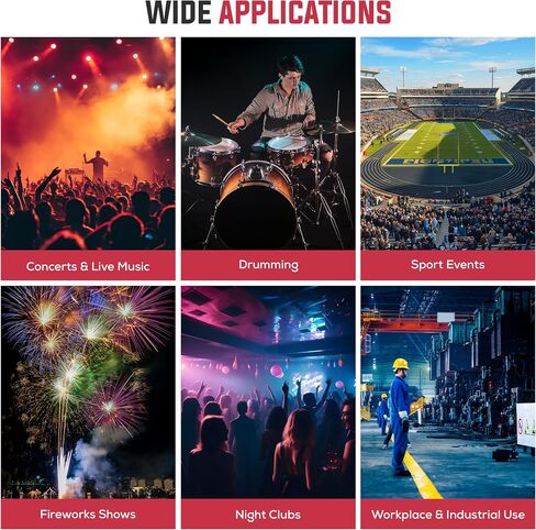 Bison Life Reusable Concert Earplugs for Noise Reduction 27 dB, High Fidelity Hearing Protection Silicone Ear-Plugs for Loud Music, Concerts, Festivals, Musicians, Sporting Events (2 Pairs) in Saudi Arabia