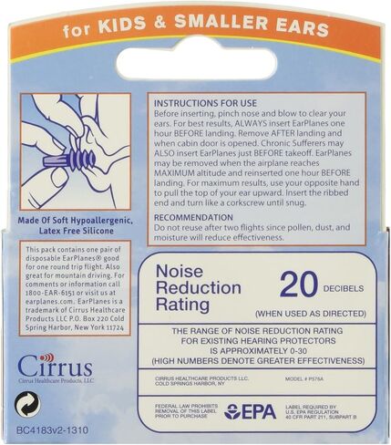 Ear Plugs - Children's Ear Protection for Airplane Travel - 2 pack in Kuwait