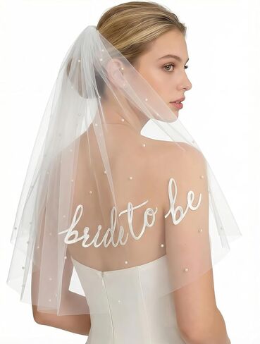 Bride to Be Veil for Bachelorette Party Favors, Wedding Veil for Bridal Shower Decorations, Accessories, Headband, Dress in Saudi Arabia