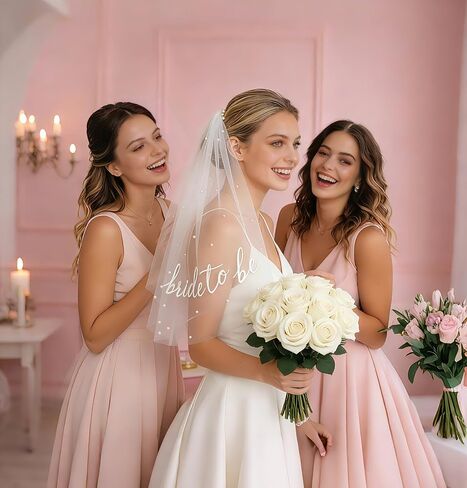 Bride to Be Veil for Bachelorette Party Favors, Wedding Veil for Bridal Shower Decorations, Accessories, Headband, Dress in Saudi Arabia