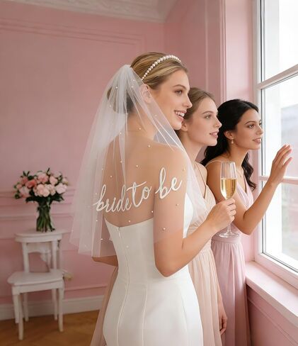 Bride to Be Veil for Bachelorette Party Favors, Wedding Veil for Bridal Shower Decorations, Accessories, Headband, Dress in Saudi Arabia