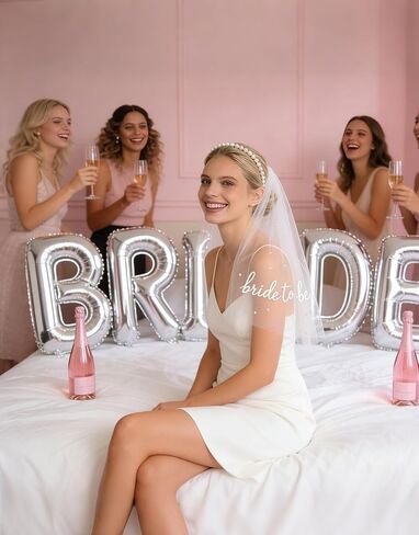 Bride to Be Veil for Bachelorette Party Favors, Wedding Veil for Bridal Shower Decorations, Accessories, Headband, Dress in Saudi Arabia