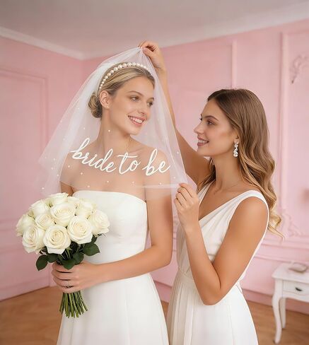 Bride to Be Veil for Bachelorette Party Favors, Wedding Veil for Bridal Shower Decorations, Accessories, Headband, Dress in Saudi Arabia