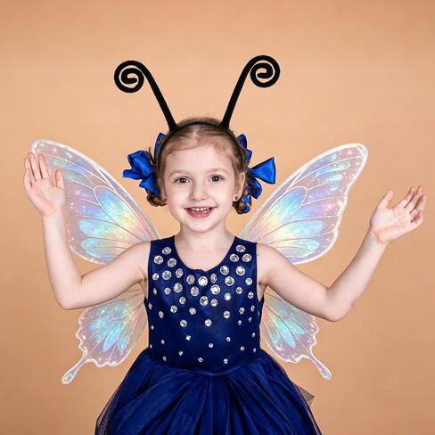 IGMaryBox Butterfly Antenna Headband for Women Girls Plush Curly Ladyug Antenna Headband Snail Headwear Cute Insect Costume Accessories for Halloween Cosplay Party Dress Up in Saudi Arabia
