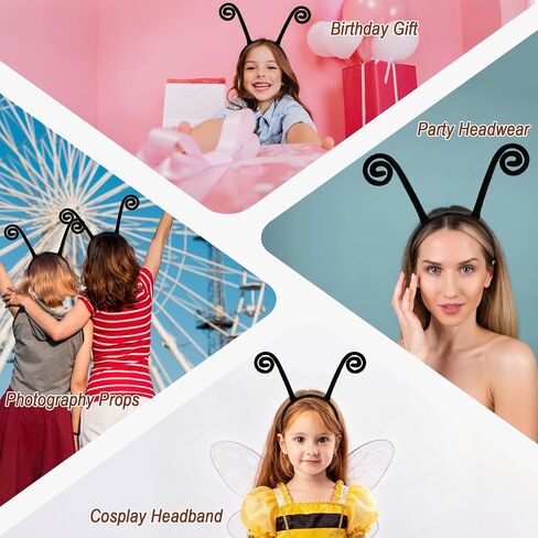 IGMaryBox Butterfly Antenna Headband for Women Girls Plush Curly Ladyug Antenna Headband Snail Headwear Cute Insect Costume Accessories for Halloween Cosplay Party Dress Up in Saudi Arabia
