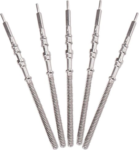 5 Pcs Silver Watch Steel Stem Crown Kit - Fits NH35 36 37 38 34 39 4R35 4R36 Movements, Spare Parts & Repair Tools for Watch Repair/DIY Projects in Saudi Arabia