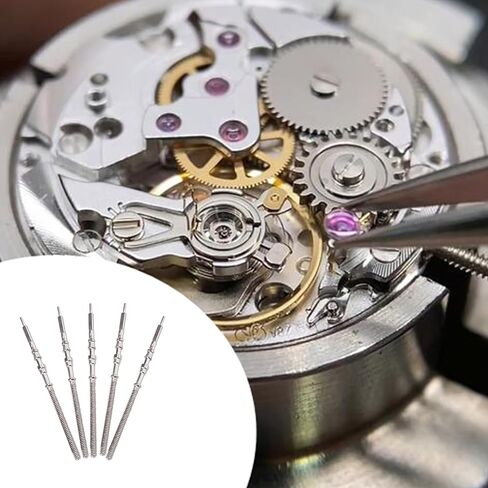 5 Pcs Silver Watch Steel Stem Crown Kit - Fits NH35 36 37 38 34 39 4R35 4R36 Movements, Spare Parts & Repair Tools for Watch Repair/DIY Projects in Saudi Arabia