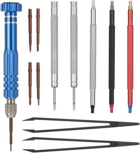 8 PCS Watch Hands Repair Tool Kit, Stainless Steel Watchs Hand Setting Tools Professional Removal Tool with 3 Watch Hands Pressers Pusher 2 Minute Second Hand Removal 5-in-1 Screwdriver, 2 Puller in Saudi Arabia