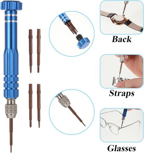 8 PCS Watch Hands Repair Tool Kit, Stainless Steel Watchs Hand Setting Tools Professional Removal Tool with 3 Watch Hands Pressers Pusher 2 Minute Second Hand Removal 5-in-1 Screwdriver, 2 Puller in Saudi Arabia