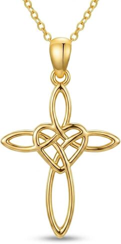 Gold Cross Pendant for Women 18K Gold Cross Necklace 18K Gold Jewelry Religious Gift in Saudi Arabia