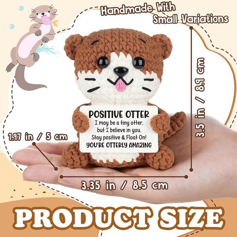 Inspirational Gifts for Women Men - Handmade Crochet Otter, Fathers Day Crochet Gifts for Men Women Her Him Adult, Funny Birthday Gift for Girlfriend Friend Sister Coworker, Cheer Up Home Desk Decor in Saudi Arabia