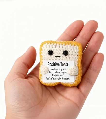 Crochet Emotional Support Coffee Cake 6PCS Handmade Toast Pizza Taco with Positive Card Cute Bakery Gift Set for Friends Birthday Encouragement Gift Home Decor in Saudi Arabia
