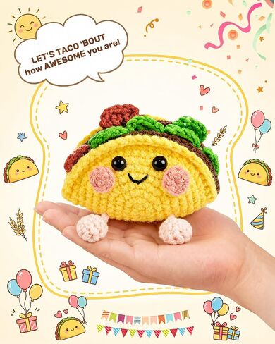 Sereney Taco Gift Positive Crochet Taco Animals, Funny Fathers Day Mini Cute Encouragement Inspirational Gift for Women Men Boy Girl, Emotional Positive Support Crochet Desk Decor Keychain Accessories in Saudi Arabia