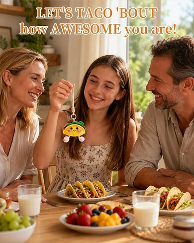 Sereney Taco Gift Positive Crochet Taco Animals, Funny Fathers Day Mini Cute Encouragement Inspirational Gift for Women Men Boy Girl, Emotional Positive Support Crochet Desk Decor Keychain Accessories in Saudi Arabia
