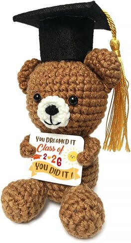 Thank You Gift - Handmade Positive Crochet Bear Doll 'Thank You for Listening' - Emotional Support Crochet Gifts for Teacher, Friend, Sister, Mentor, Colleague & Boss | Bear Gifts,Teacher Appreciation in Saudi Arabia