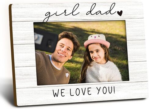 Girl Dad Picture Frame 4x6, Daddy Wooden Picture Frame, Daddy Fathers Day Christmas Birthday Gifts from Daughter Kids, Girl Dad We Love You Decorative Photo Frames for Table Desk Decor in Saudi Arabia