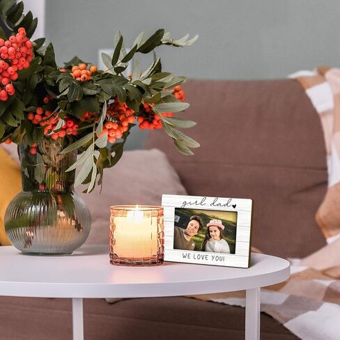 Girl Dad Picture Frame 4x6, Daddy Wooden Picture Frame, Daddy Fathers Day Christmas Birthday Gifts from Daughter Kids, Girl Dad We Love You Decorative Photo Frames for Table Desk Decor in Saudi Arabia