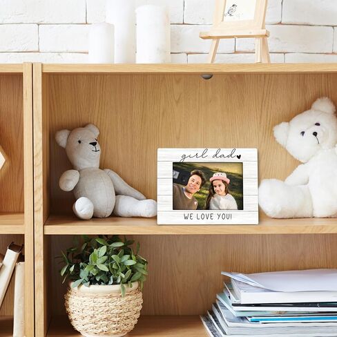 Girl Dad Picture Frame 4x6, Daddy Wooden Picture Frame, Daddy Fathers Day Christmas Birthday Gifts from Daughter Kids, Girl Dad We Love You Decorative Photo Frames for Table Desk Decor in Saudi Arabia