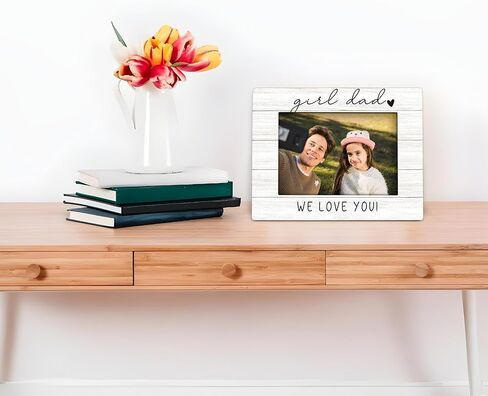 Girl Dad Picture Frame 4x6, Daddy Wooden Picture Frame, Daddy Fathers Day Christmas Birthday Gifts from Daughter Kids, Girl Dad We Love You Decorative Photo Frames for Table Desk Decor in Saudi Arabia