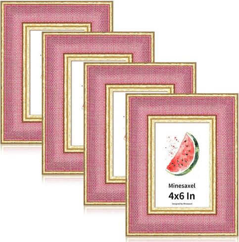 5x7 Picture Frame - Green Fabric & Vintage Gold Border HD Real Glass with Easel for Tabletop/Wall (Family Photos, Cabin Decor 1 Pack) in Saudi Arabia