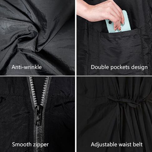 DHXYZZB Barber Smock for Men Women Lightweight, Breathable Hair Repellent Jacket for Stylists Professional Zip-Up with Pocket in Saudi Arabia