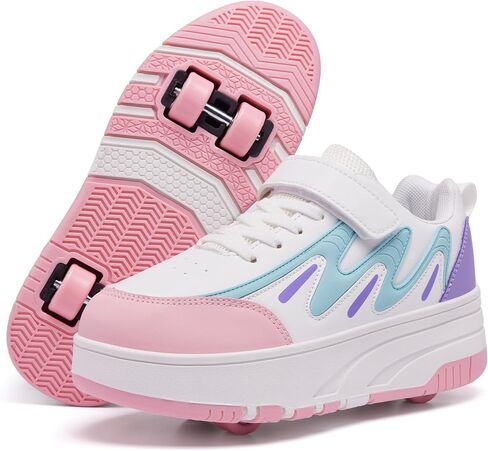 Roller Skate Shoes with Detachable Wheels Girls Boys Fashion Sneakers Kids Halloween Christmas Birthday Party Gifts in Saudi Arabia