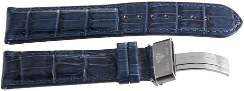 Aqua Master Men's 22mm Blue Leather Silver Buckle Watch Band in Saudi Arabia
