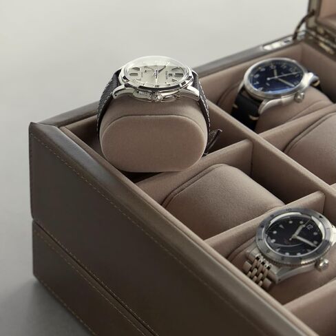 TAWBURY Bayswater 12 Slot Watch Box with Drawer (Taupe) with a Set of 12 X-Small Pillows to Fit 5.5-6.5" Wrists in Saudi Arabia