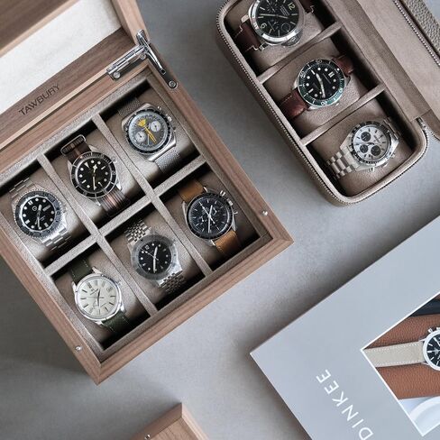 TAWBURY Luxury Wooden Watch Box for Men – Watch Organizer for Men | Watch Holder Organizer for Men | Mens Watch Case 6 Slot | Men Watch Box 6 Slot | Men Watch Storage Box | Small Watch Box Unisex in Saudi Arabia