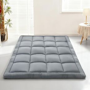 Japanese Floor Mattress Futon, Thick 5-Layer Roll Up Foldable Mattress, Comfortable Foam Tatami Mat Sleeping Pad (Deep Blue, Twin) in Kuwait