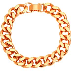 outROAR Gear Solid Copper Cuban Link Bracelet - 8.5 inches | Pure Copper Men’s Wrist Chain, Heavy, Thick, Wide in Saudi Arabia