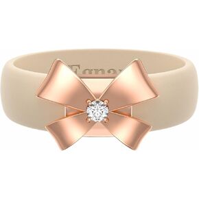 Egnaro Silicone Ring with Copper Alloy Bowknot, Flexible Rubber Wedding Band Women, Alternative to Traditional Metal Rings, Ideal for Yoga, Travel, Work, Daily Wear in Saudi Arabia
