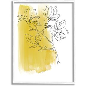 Stupell Industries Tree Blossom Branch Line Drawing Yellow Brush Pattern in Kuwait