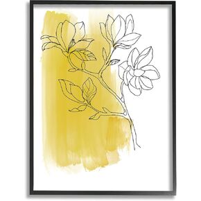 Stupell Industries Tree Blossom Branch Line Drawing Yellow Brush Pattern in Kuwait