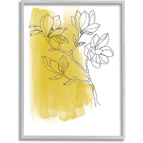 Stupell Industries Tree Blossom Branch Line Drawing Yellow Brush Pattern in Kuwait