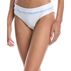 MILLY Womens Carvico with Crochet Stitch Bikini Bottom, M, White in Saudi Arabia