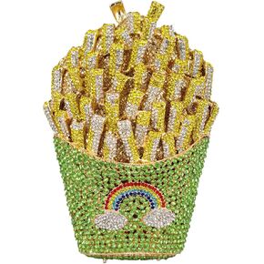 Novelty Small Fries Chip Women Evening Handbags,Party Dinner Crystal Clutch Bag,Bridal Rhinestone Clutch Purse in Saudi Arabia