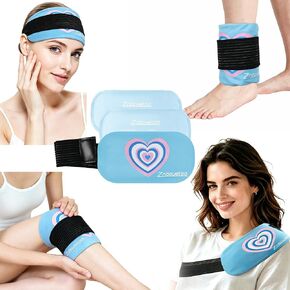 Gel Ice Packs for Injuries Reusable 2 Packs Cold Pack Ice Bag with Adjustable Strap for Pain Relief Swelling Joints Muscle Shoulder Rotator Cuff Back Hip Ankle Knee (Blue, Medium 10 x 5.5 Inch) in Saudi Arabia