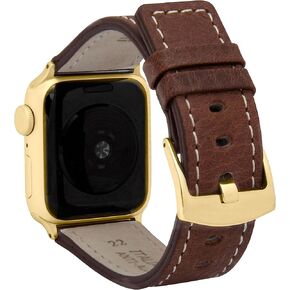 Bandini Mens Leather for Apple Watch Band 46mm 45mm 42mm 44mm 41mm 40mm 38mm 49mm & Ultra 1 & 2 for Men, Square Tip Band Fits Apple Watch Series 10 9 8 7 6 5 4 3 2 1 SE in Saudi Arabia