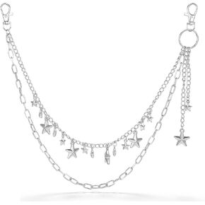 Punk Jean Wallet Chain Y2K Star Pants Chain Hip Hop Lock Charm Y2K Jewelry Hiphop Pocket Chains Accessory Gifts Fashion Trendy Waist Pants Chains for Women Men in Saudi Arabia