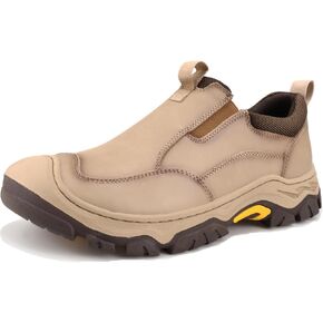 Men's Leather Slip On Waterproof Work Walking Outdoor Hiking Loafers Comfortable Casual Shoes in Saudi Arabia