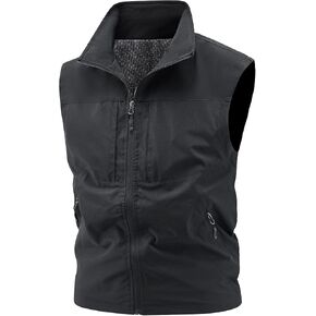 Golf Vests for Men Lightweight Softshell Sleeveless Jacket Outwear with Zipper Pockets for Travel Hiking Fishing Safari in Kuwait