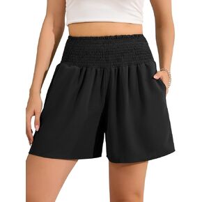 Women High Waisted Shorts Casual Wide Leg Beach Vacation Baggy Short with Pocket for Summer Athletic Lounge Clothes in Saudi Arabia