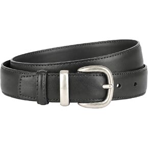 OWNFUN Women Leather Belt 1.1" Width Fashion Belts for Jeans Pants Sliver Buckle Belt Gift Box in Kuwait
