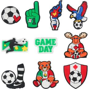 Shoe Charms for Crocs Clogs Sandals, Soccer Football Theme, Cute Accessories Decorations for Girls, Women, Teens, 10 Pieces in Kuwait